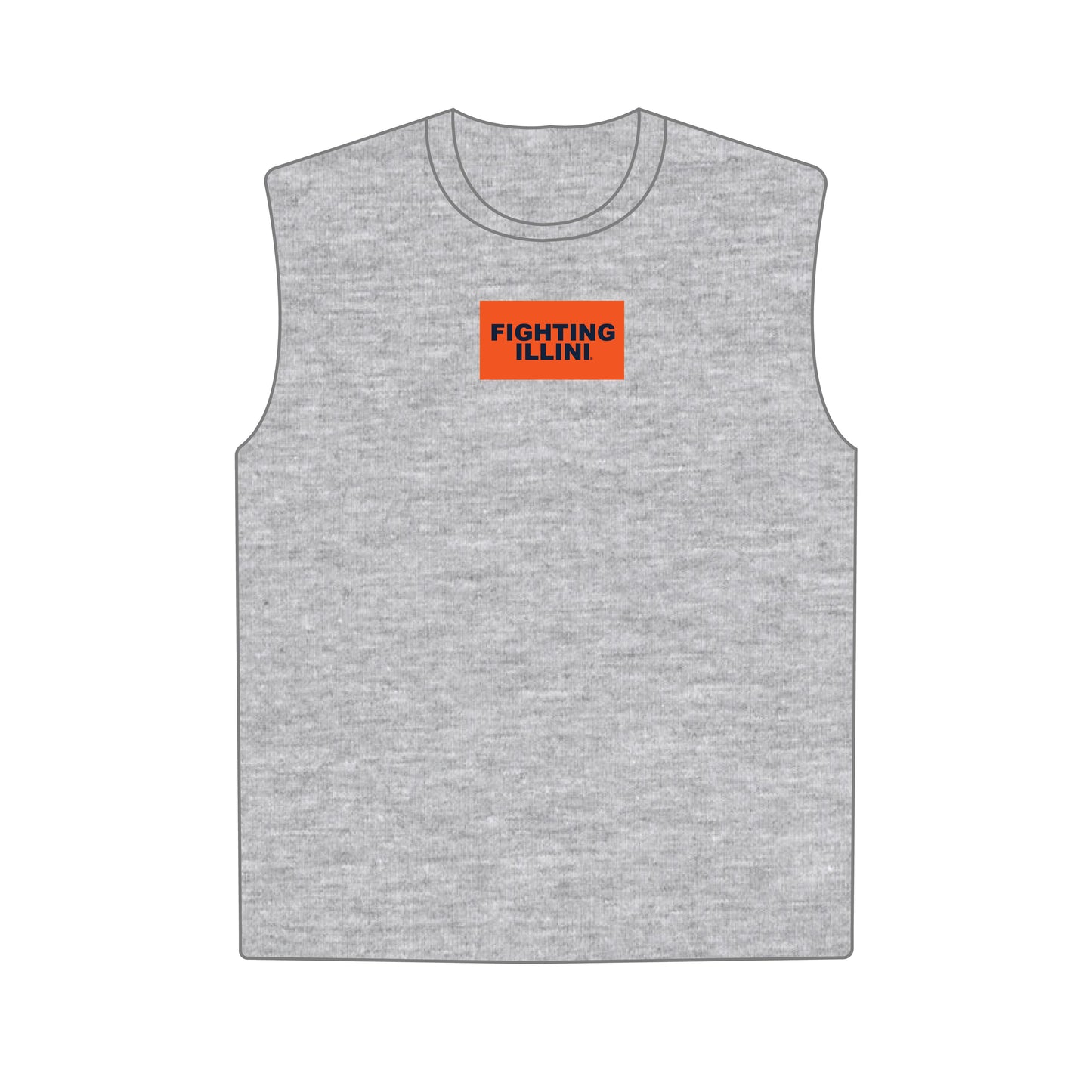 The Anna Active Tank Fighting Illini Woven Label | Heather Grey