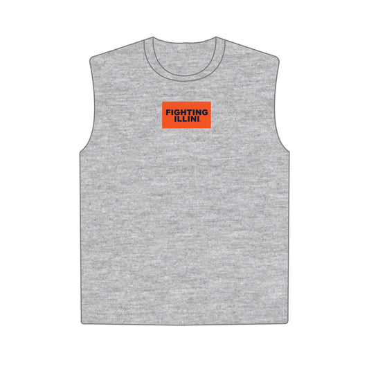 The Anna Active Tank Fighting Illini Woven Label | Heather Grey
