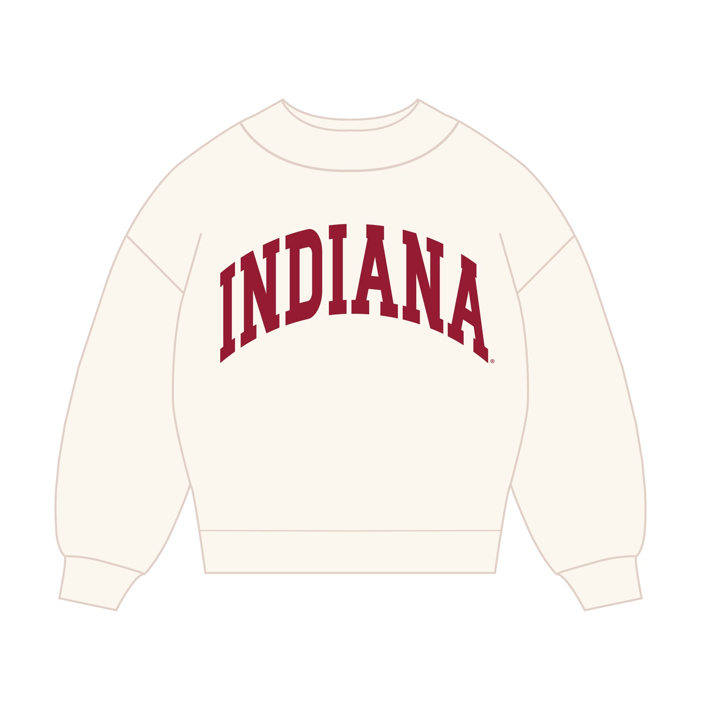 The Madi Classic Mockneck Indiana Applique | Bone