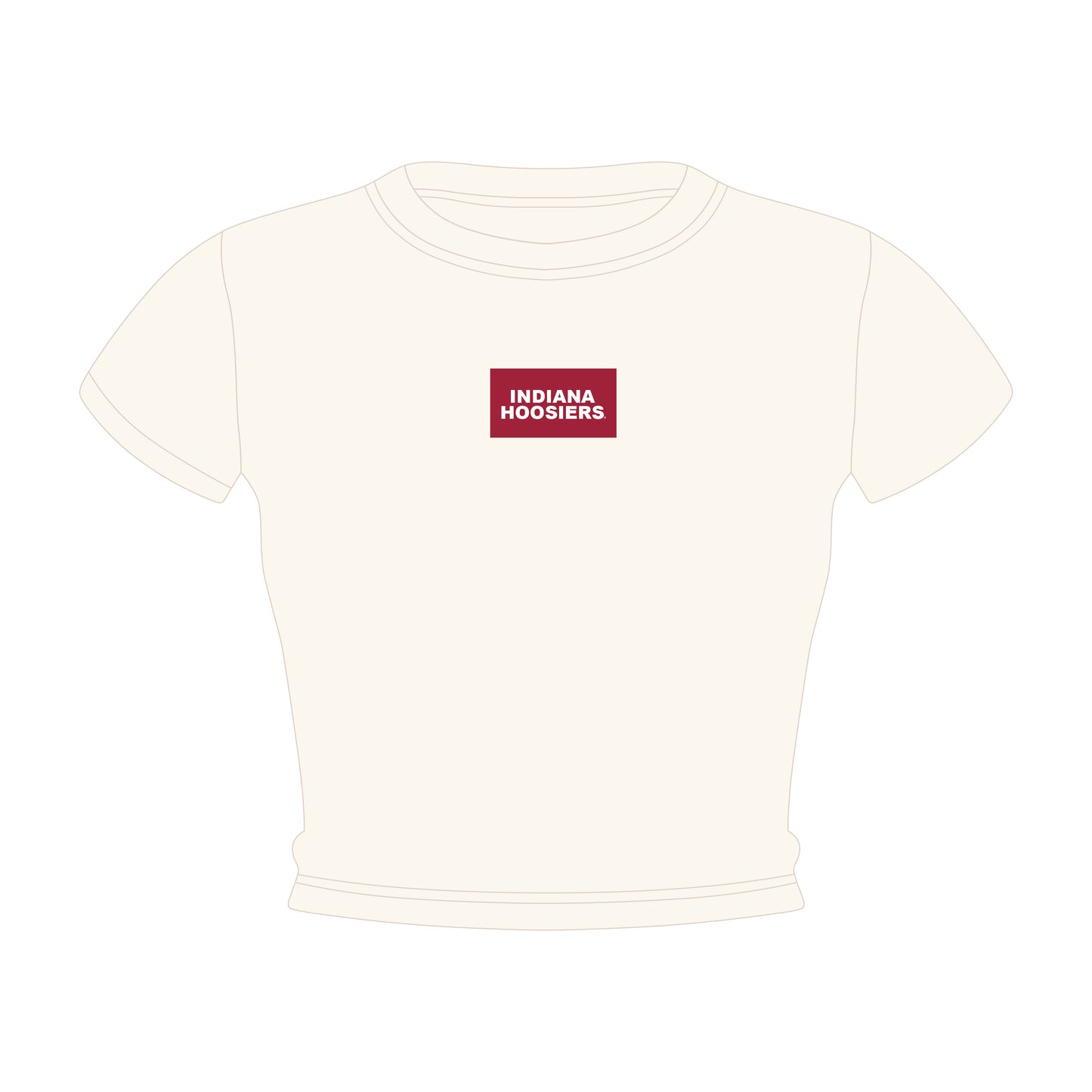 The Raegan Ribbed Baby Tee Indiana Hoosiers Woven Label | Bone
