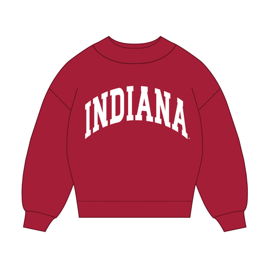 The Madi Classic Mockneck Indiana Applique | Crimson