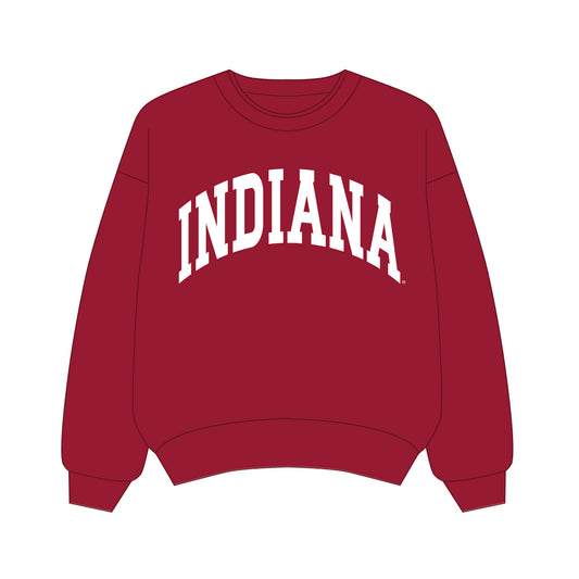 The Olivia Oversized Crewneck Indiana | Crimson