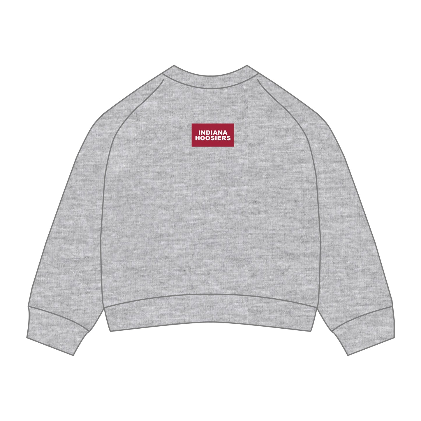 The Ava Airy Crewneck Indiana Hoosiers Woven Label | Youth Heather Grey