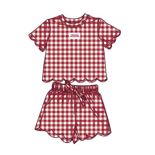 The Sue Scalloped Set Indiana Hoosiers | Youth Crimson