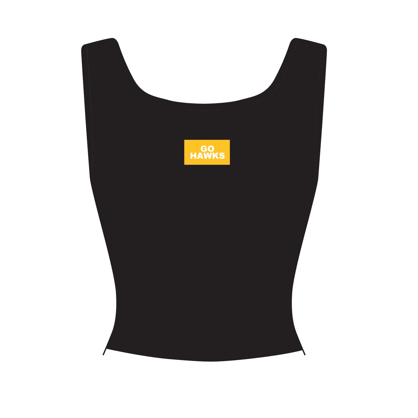 The Alli Ribbed Tank Go Hawks Woven Label | Black