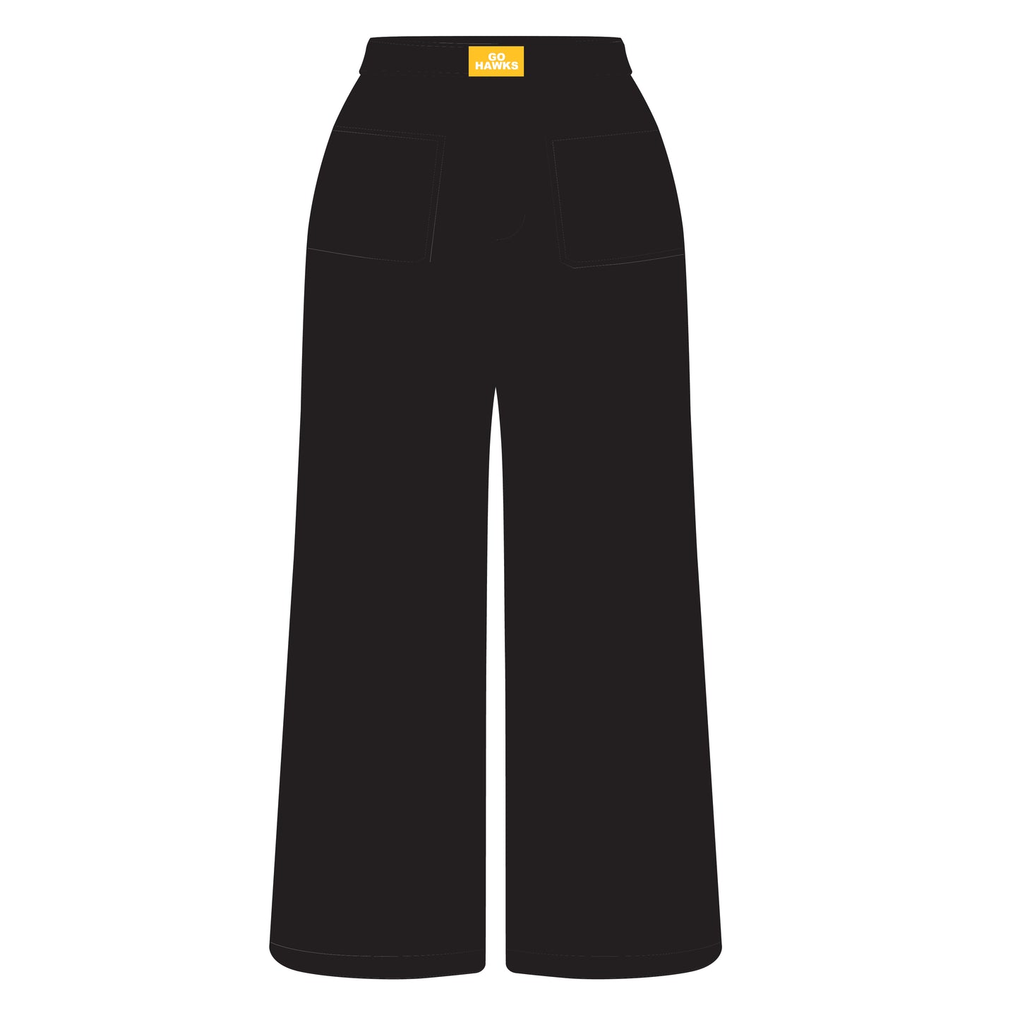 The Ava Airy Pants Go Hawks State Woven Label | Black