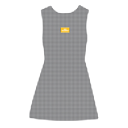 The Grace Gingham Dress Go Hawks Woven Label | Black