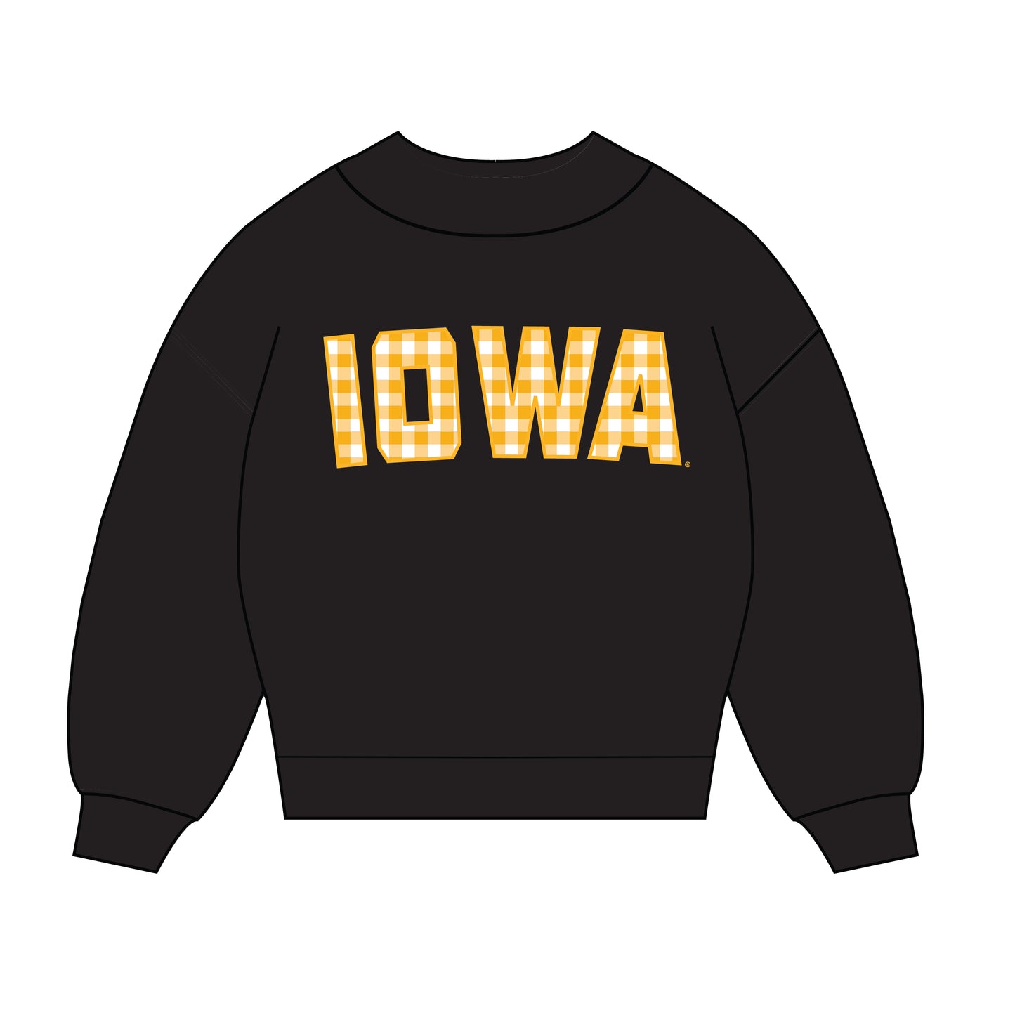 The Mallory Gingham Mockneck Iowa | Black