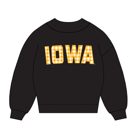 The Mallory Gingham Mockneck Iowa | Black