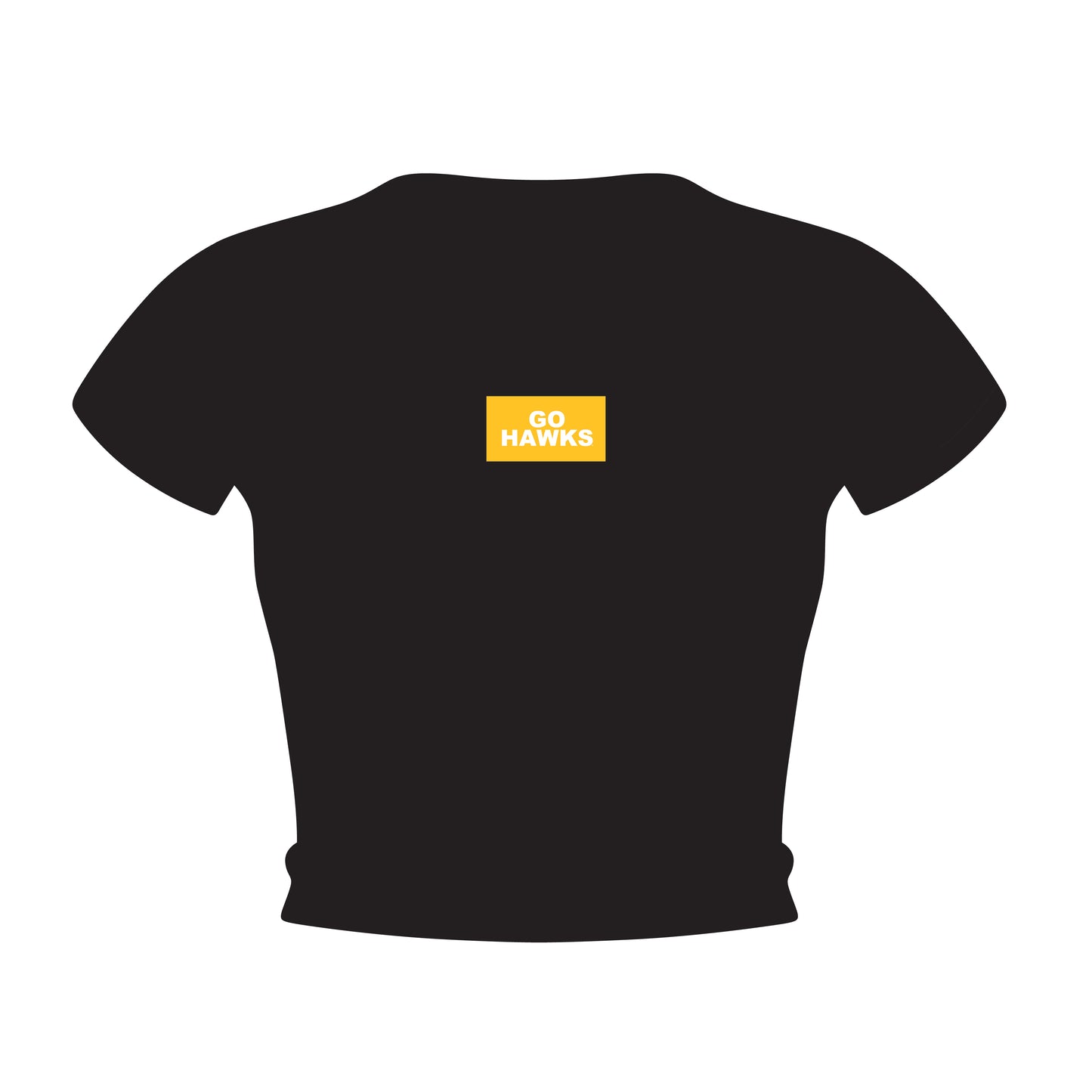 The Raegan Ribbed Baby Tee Go Hawks Woven Label | Black