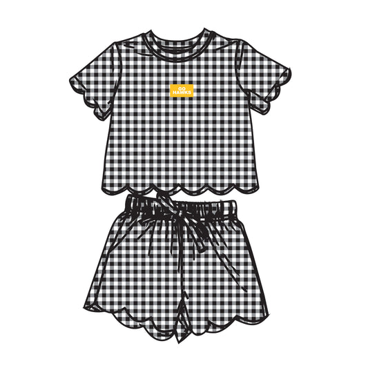The Sue Scalloped Set Go Hawks | Youth Black