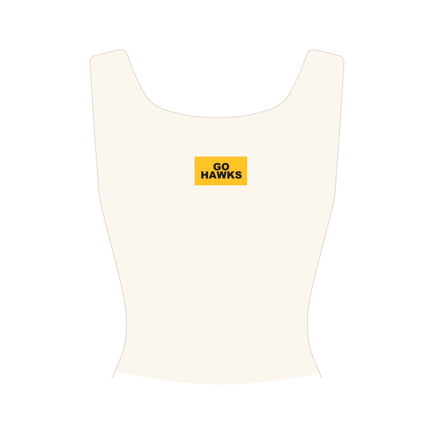 The Alli Ribbed Tank Go Hawks Woven Label | Bone