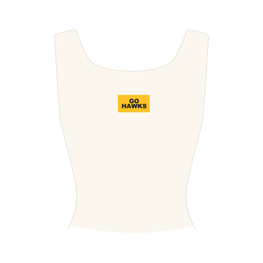 The Alli Ribbed Tank Go Hawks Woven Label | Bone
