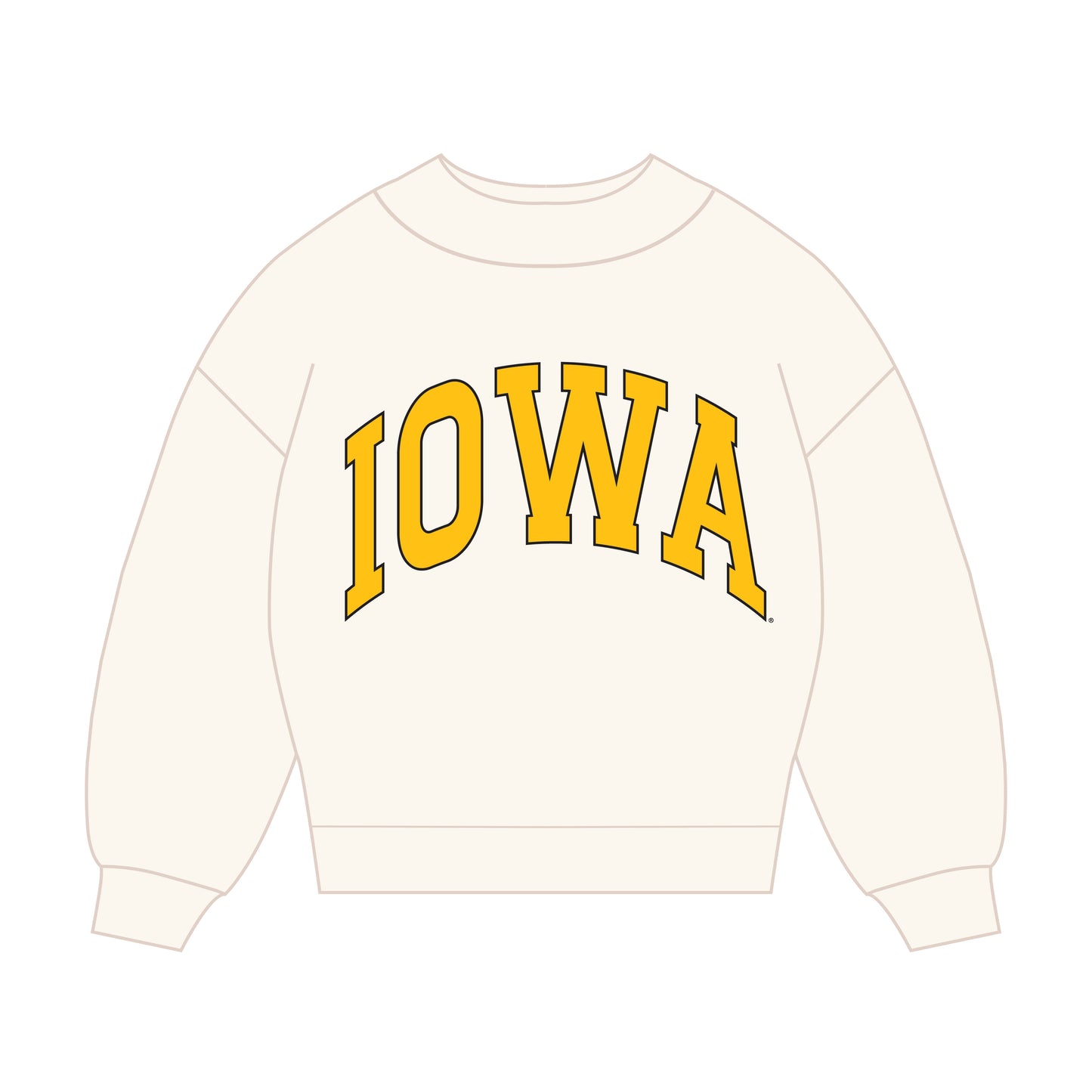 The Madi Classic Mockneck Iowa Applique | Youth Bone