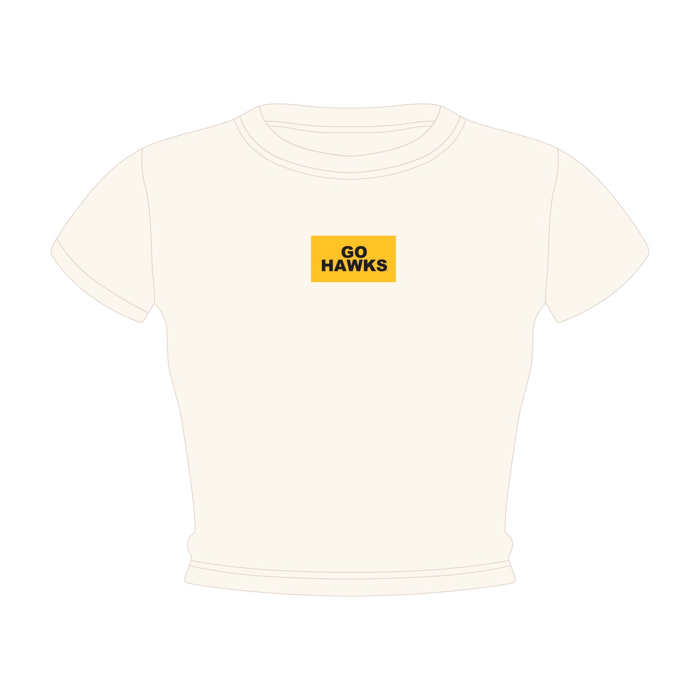 The Raegan Ribbed Baby Tee Go Hawks Woven Label | Bone