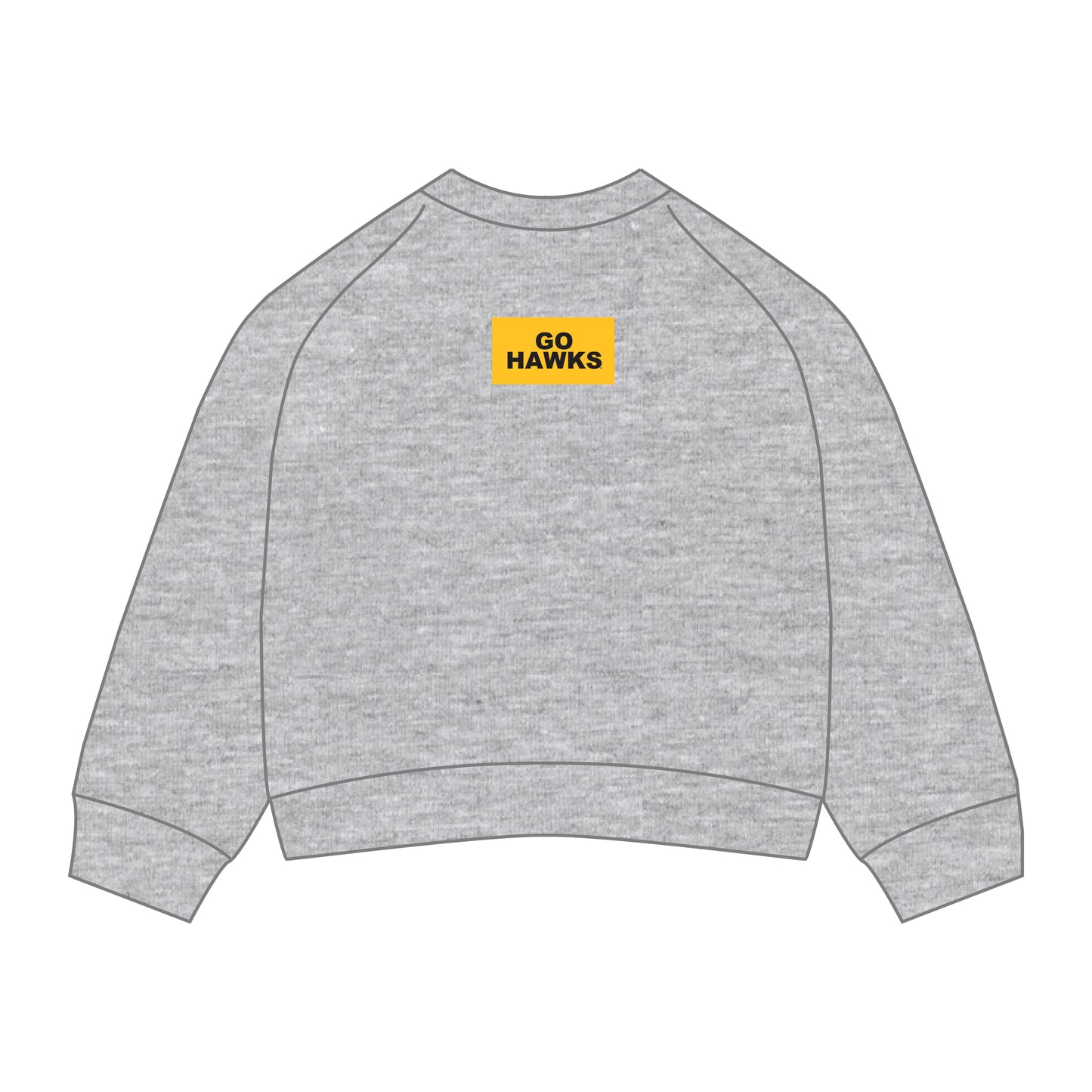 The Ava Airy Crewneck Go Hawks Woven Label | Heather Grey