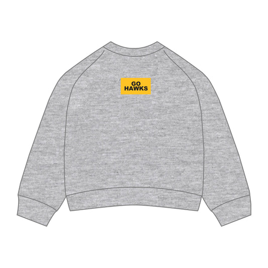 The Ava Airy Crewneck Go Hawks Woven Label | Heather Grey