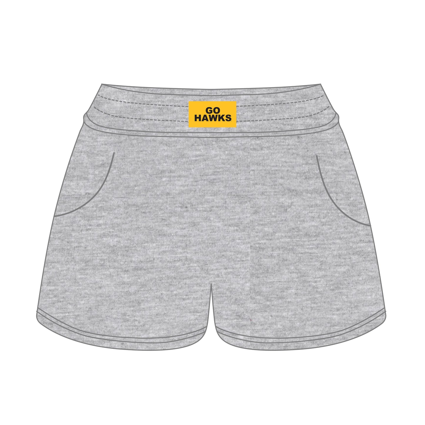 The Ava Airy Shorts Go Hawks Woven Label | Heather Grey