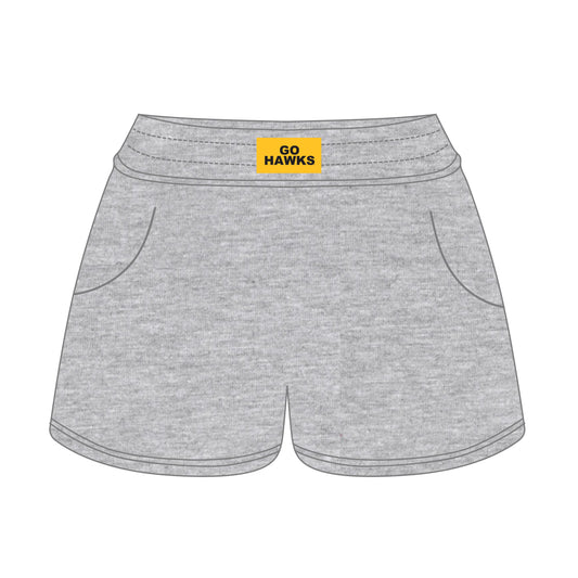 The Ava Airy Shorts Go Hawks Woven Label | Youth Heather Grey