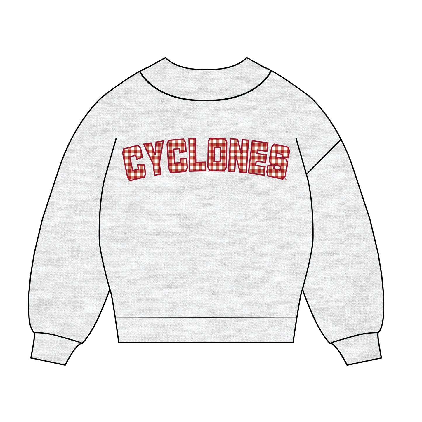 The Mallory Gingham Mockneck Iowa State | Ash