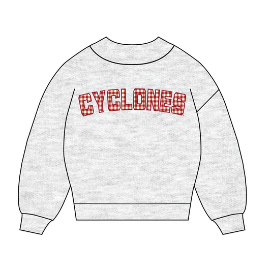 The Mallory Gingham Mockneck Iowa State | Youth Ash