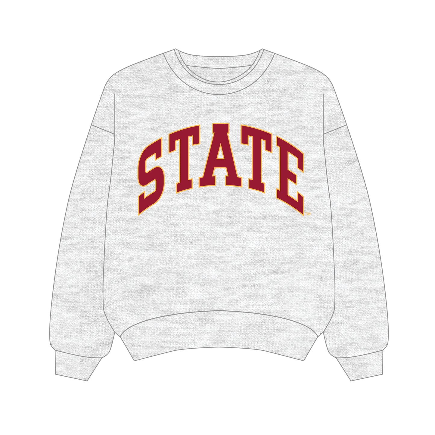 The Olivia Oversized Crewneck Iowa State | Ash
