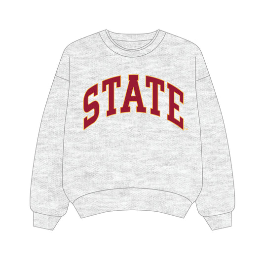 The Olivia Oversized Crewneck Iowa State | Ash
