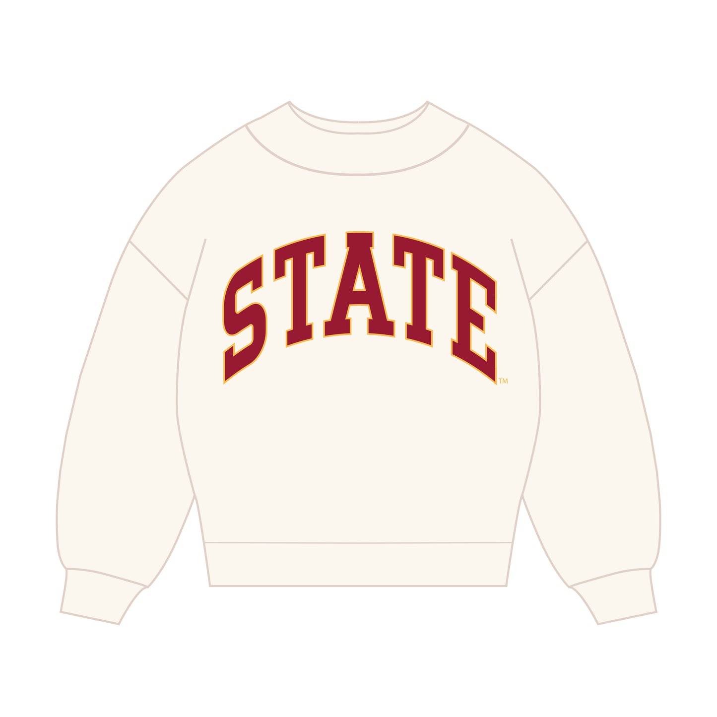 The Madi Classic Mockneck Iowa State Applique | Bone