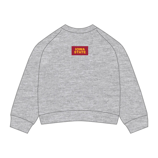 The Ava Airy Crewneck Iowa State Woven Label | Heather Grey