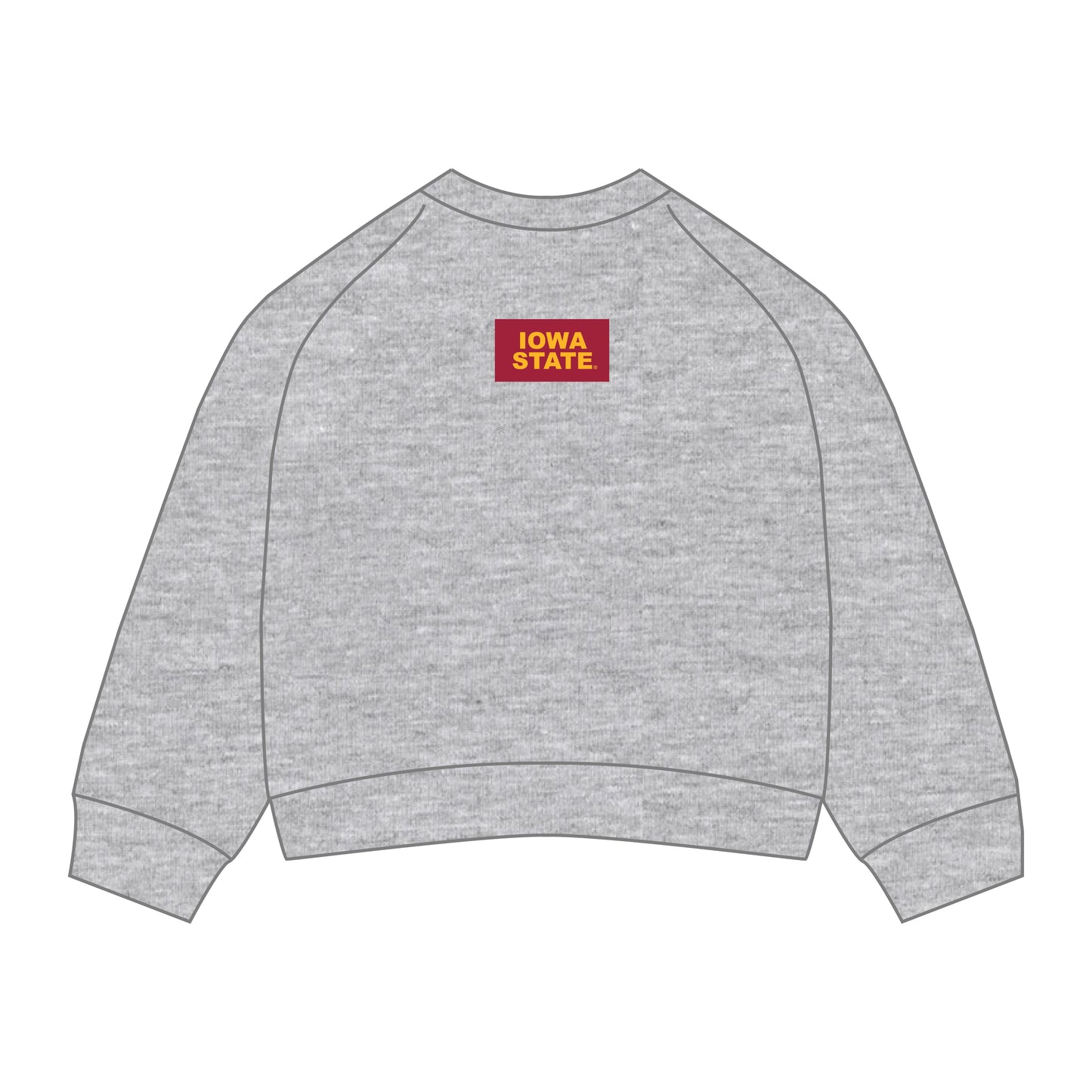 The Ava Airy Crewneck Iowa State Woven Label | Youth Heather Grey