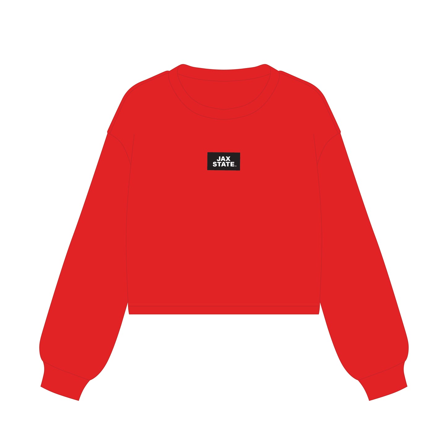 The Becca Boxy Crewneck Jax State Woven Label | Bright Red