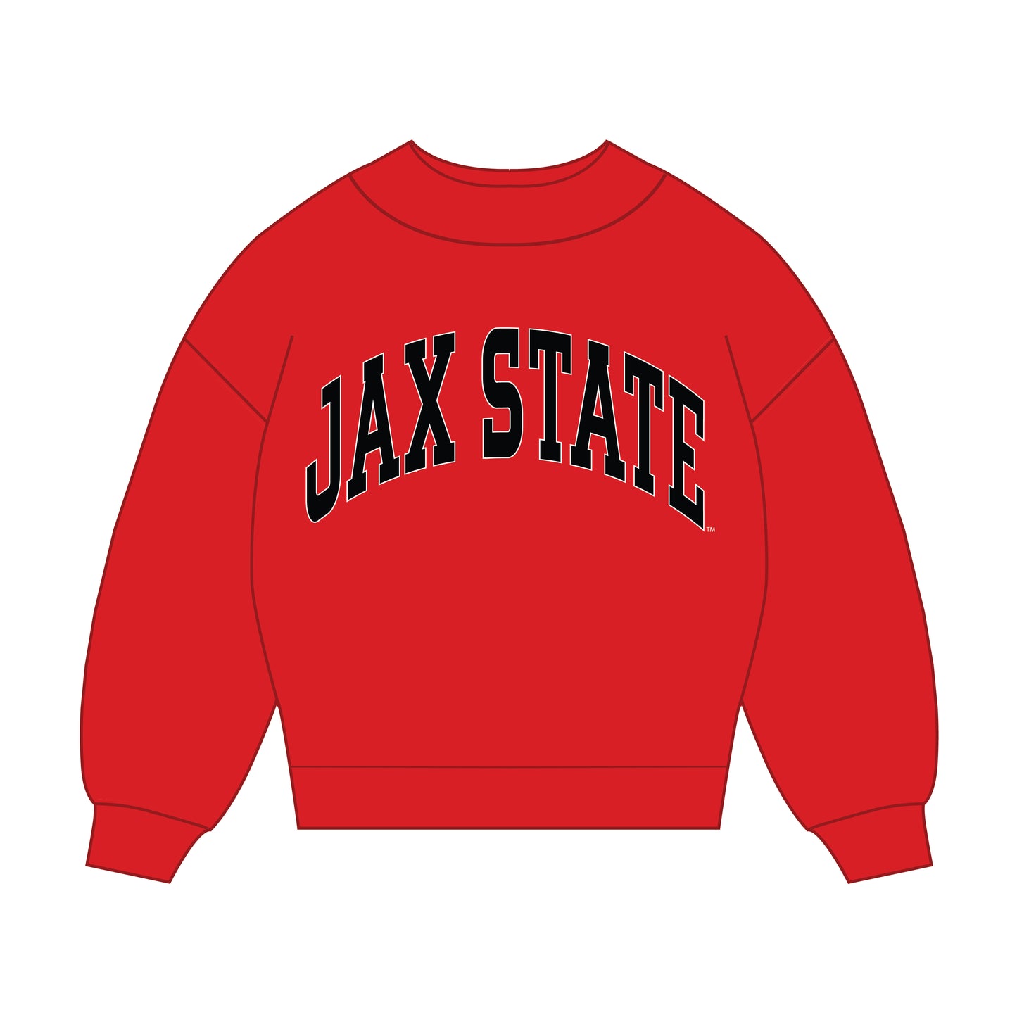 The Madi Classic Mockneck Jax State Applique | Bright Red
