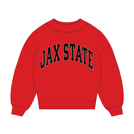 The Madi Classic Mockneck Jax State Applique | Bright Red