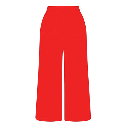 The Ava Airy Pants Jax State Woven Label | Bright Red