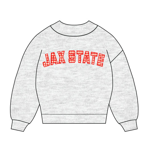 The Mallory Gingham Mockneck Jax State | Ash