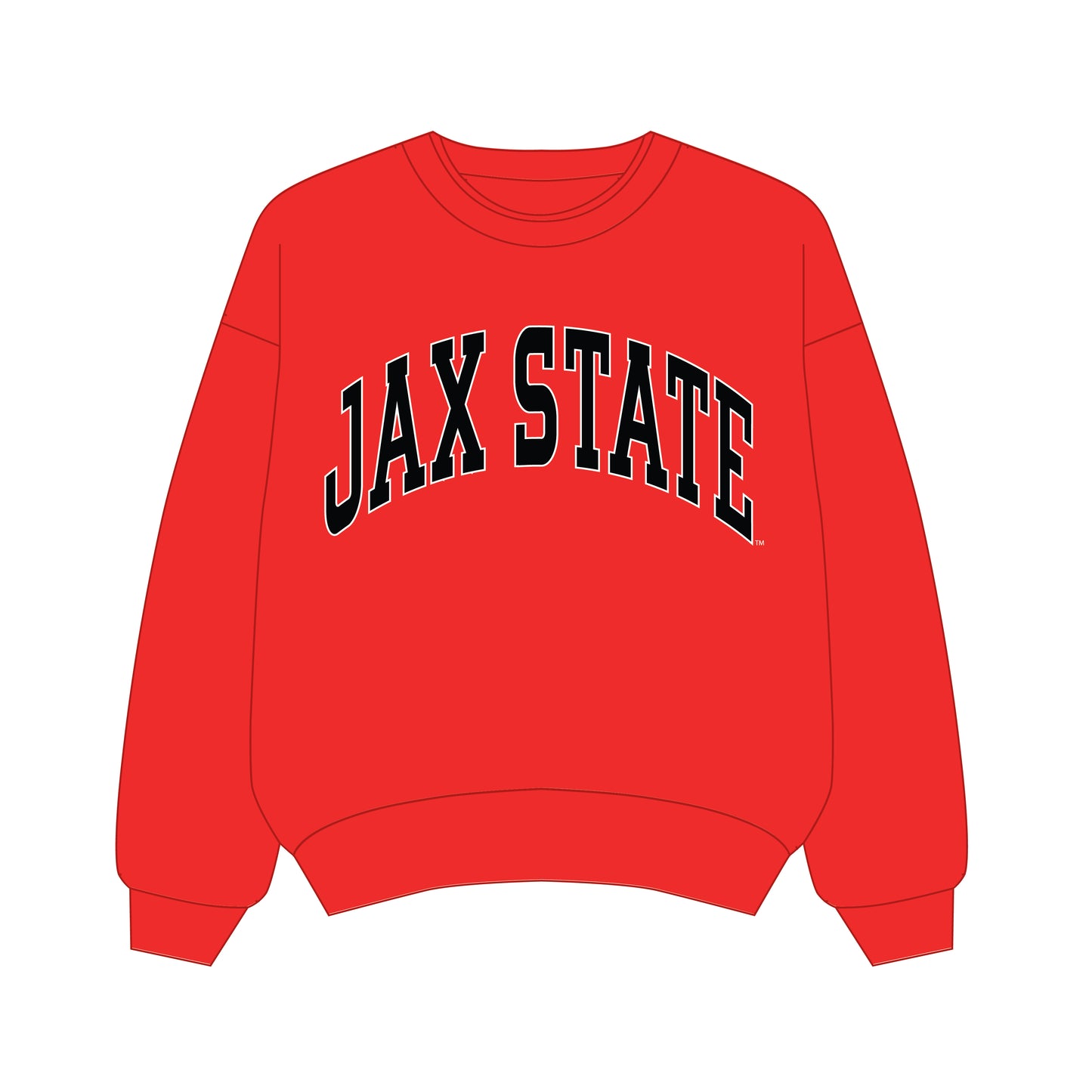The Olivia Oversized Crewneck Jax State | Bright Red