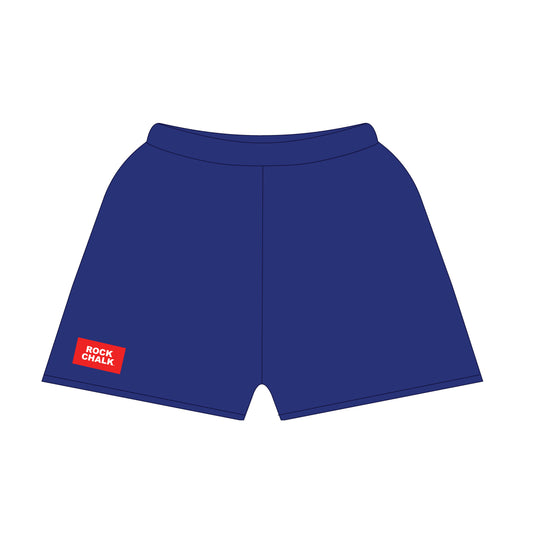 The Becca Shorts Rock Chalk Woven Label | Royal