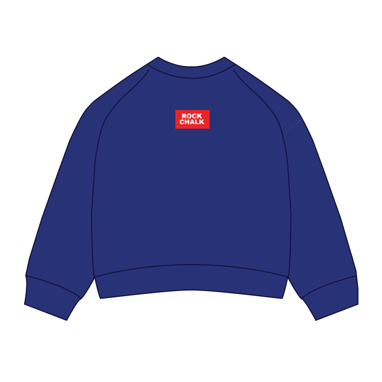 The Ava Airy Crewneck Rock Chalk Woven Label | Royal