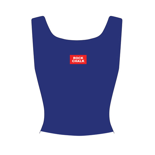 The Alli Ribbed Tank Rock Chalk Woven Label | Youth Royal