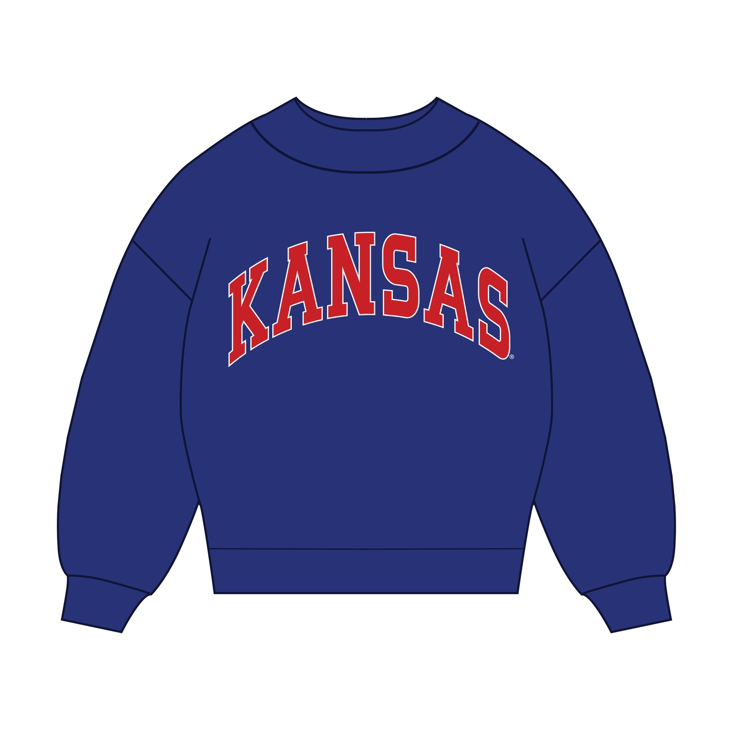 The Madi Classic Mockneck Kansas Applique | Royal