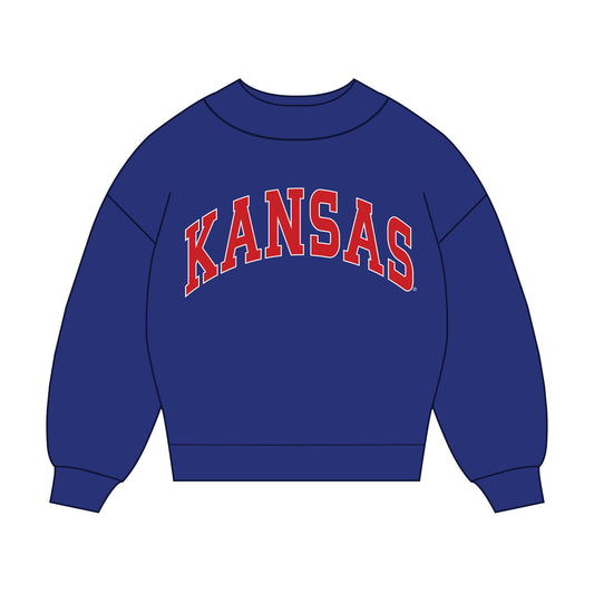 The Madi Classic Mockneck Kansas Applique | Royal