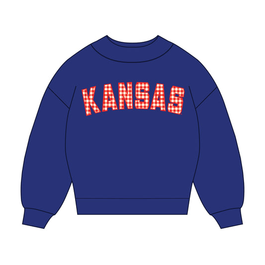 The Mallory Gingham Mockneck Kansas | Royal