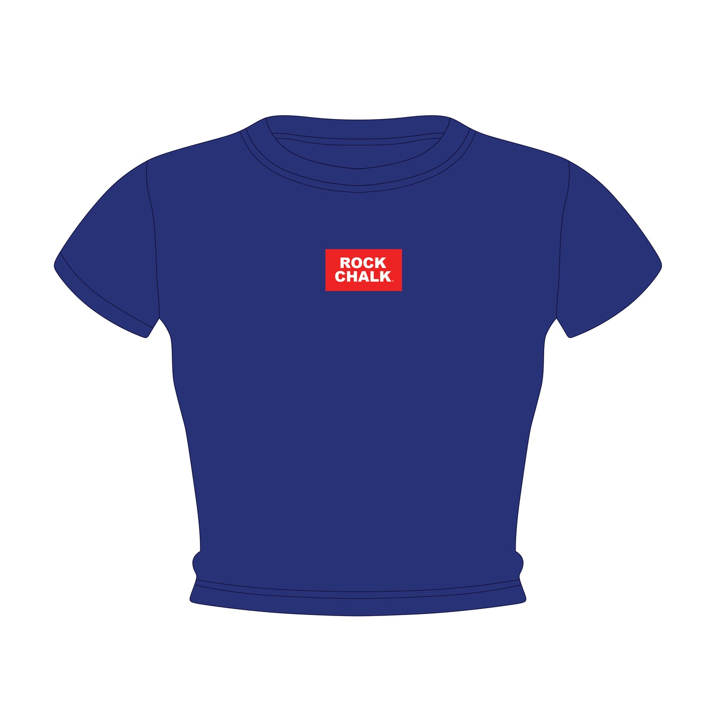 The Raegan Ribbed Baby Tee Rock Chalk Woven Label | Royal