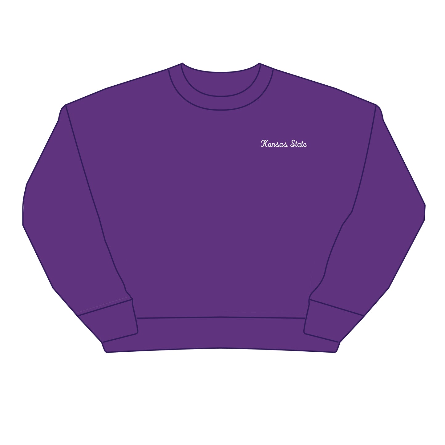 The Brooke Solid Crewneck Kansas State | Purple