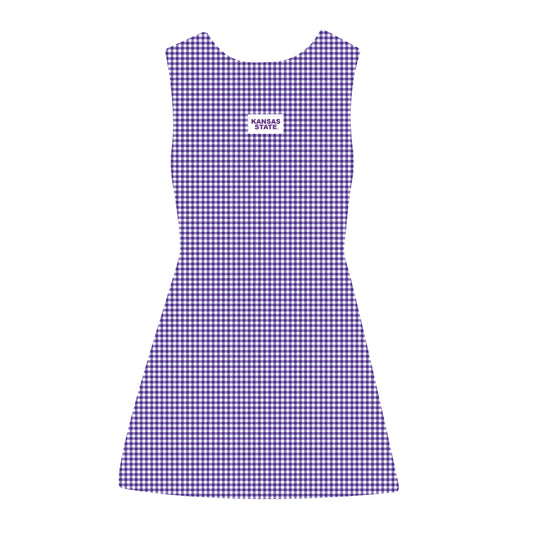 The Grace Gingham Dress Kansas State Woven Label | Purple