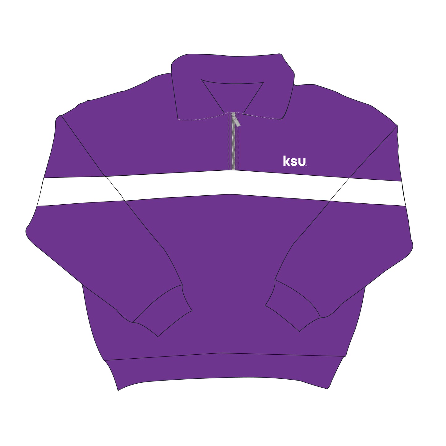 The Heather Half Zip Kansas State | Purple