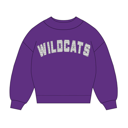 The Mallory Gingham Mockneck Kansas State | Purple