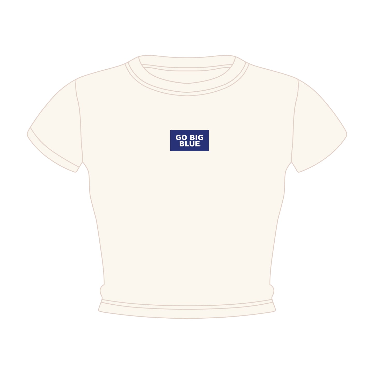The Raegan Ribbed Baby Tee Go Big Blue Woven Label | Bone