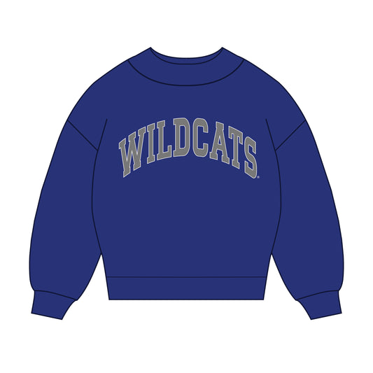 The Madi Classic Mockneck Wildcats Applique | Royal