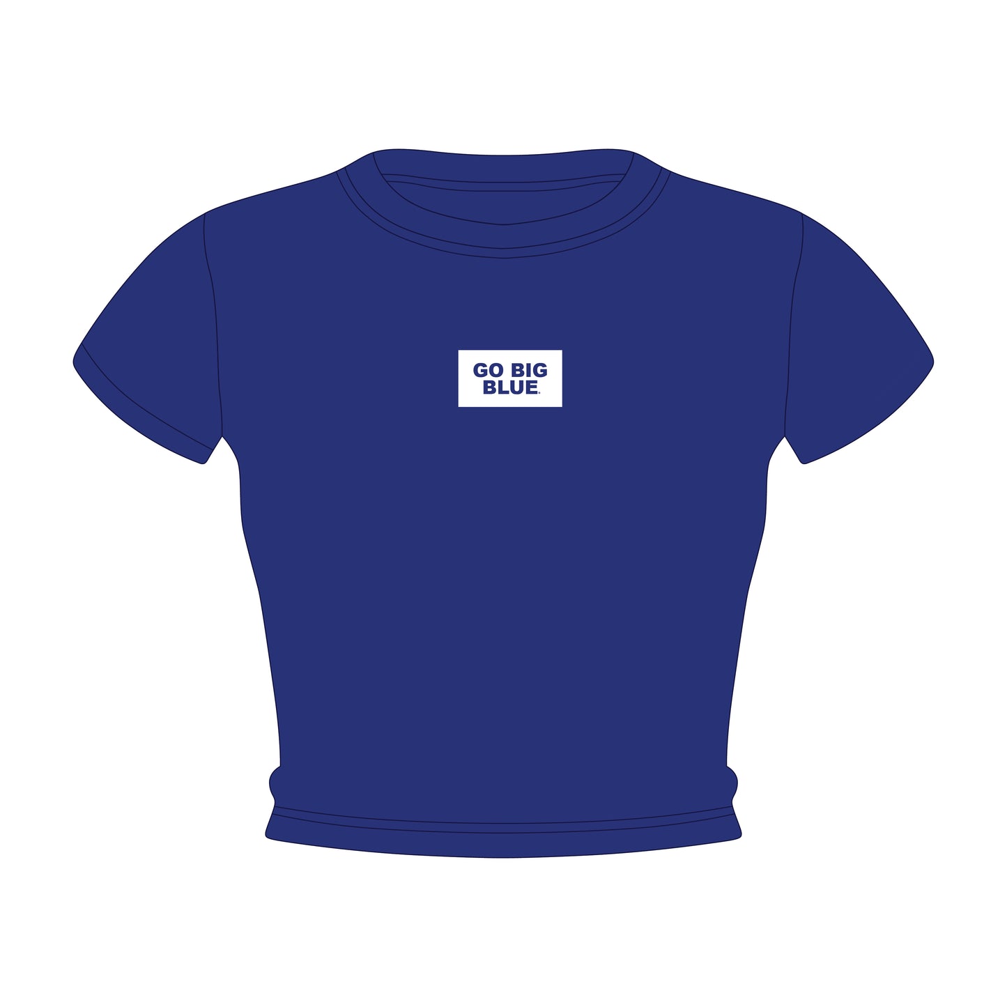 The Raegan Ribbed Baby Tee Go Big Blue Woven Label | Royal